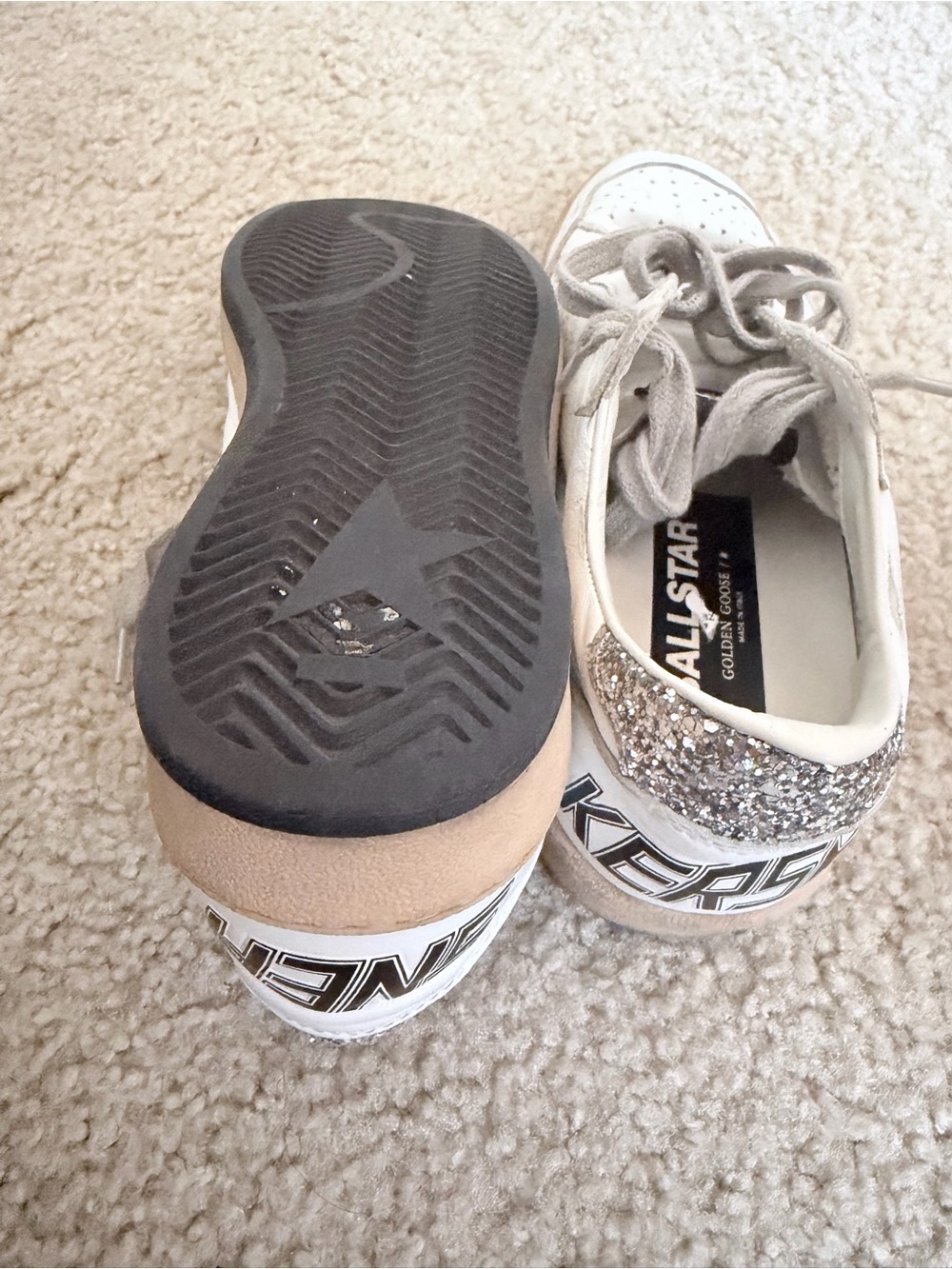 Golden Goose White Leather Sneakers with Silver Star - Picture 6 of 8